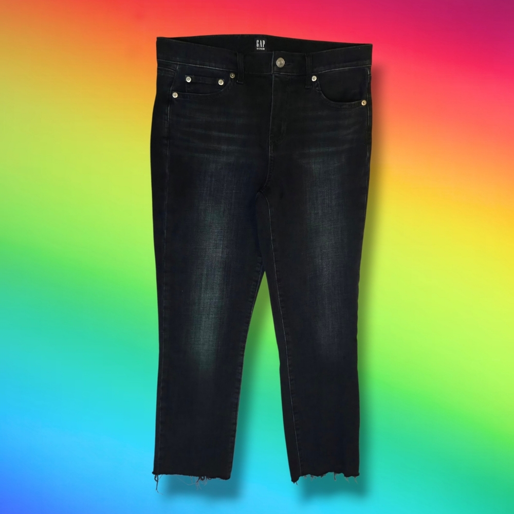 Gap | Women's Classic Straight-Leg Dark Wash Blue Jeans | Size 10 | 10/30T |
